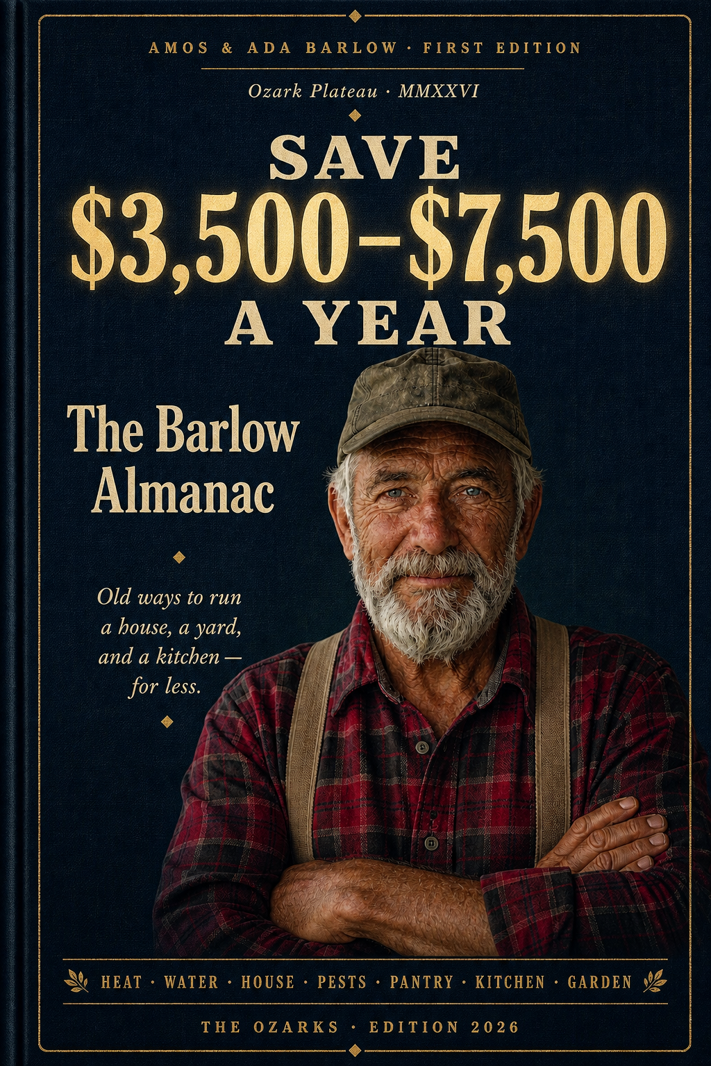 The Barlow Almanac — First Edition 2026 cover, with Amos Barlow